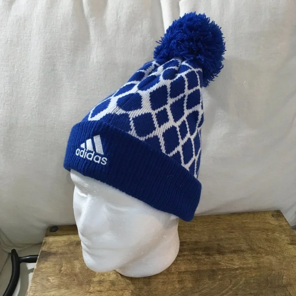 Adidas Kansas Jayhawks Unisex Pom Beanie NWOT - Picture 3 of 7